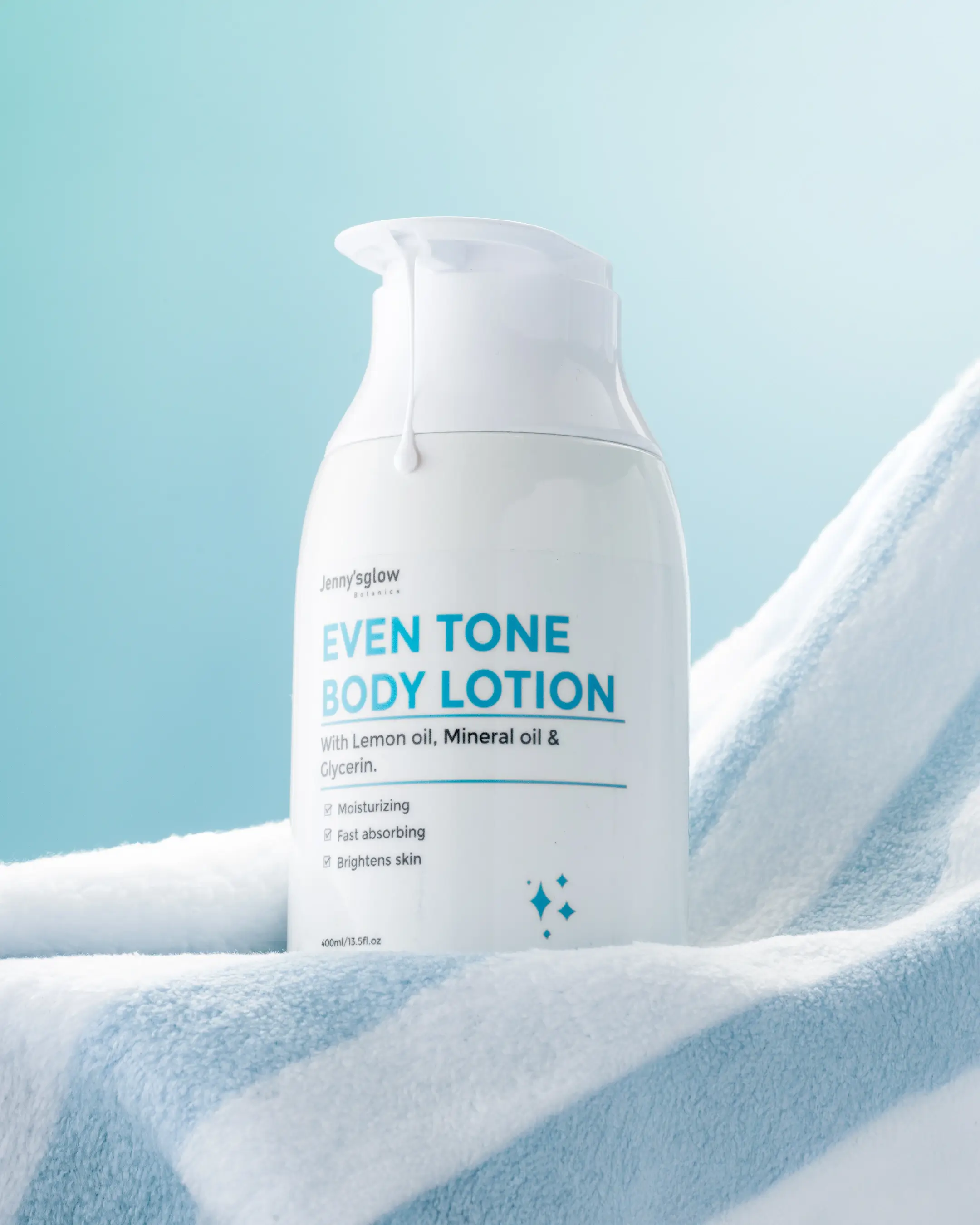 EVEN TONE BODY LOTION WITH LEMON OIL, MINERAL OIL & GLYCERIN.